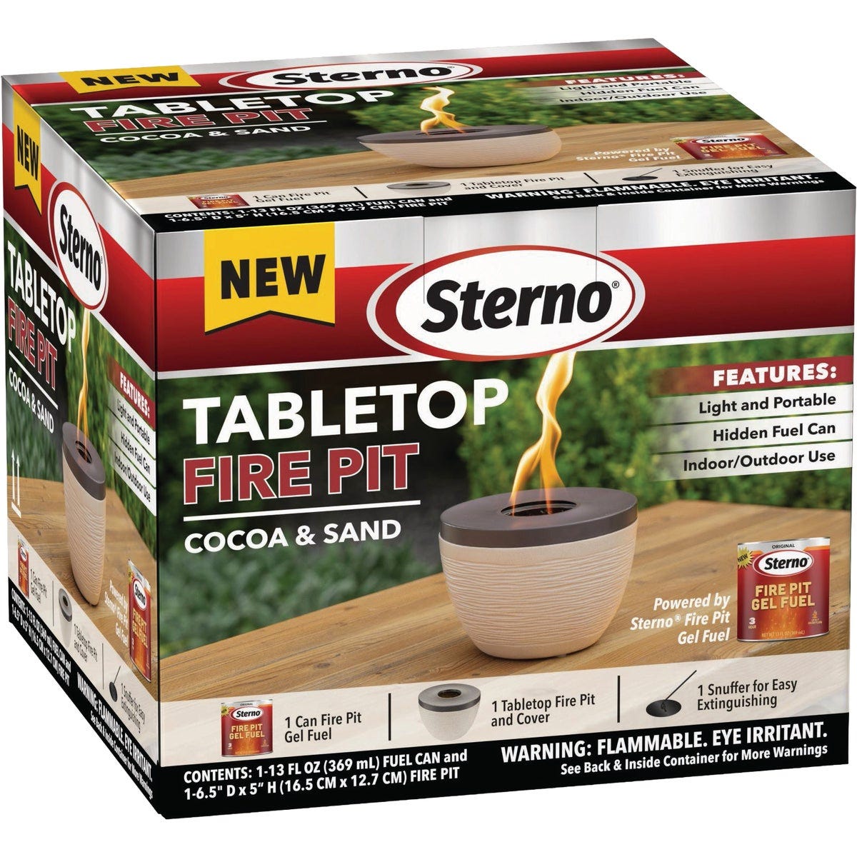 Sterno Small Cocoa & Sand with Dark Brown Lid Tabletop Fire Pit - photo 2
