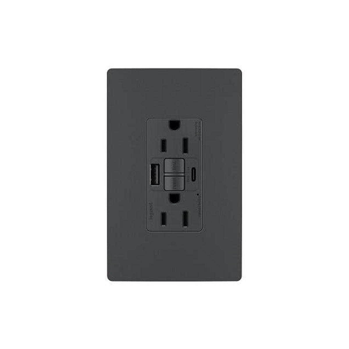 Legrand Pass & Seymour Radiant 15A Graphite Tamper-Resistant Self-Test GFCI USB Type-A/C Outlet - photo 2 Legrand Pass & Seymour Radiant 15A Graphite Tamper-Resistant Self-Test GFCI USB Type-A/C Outlet - photo 2