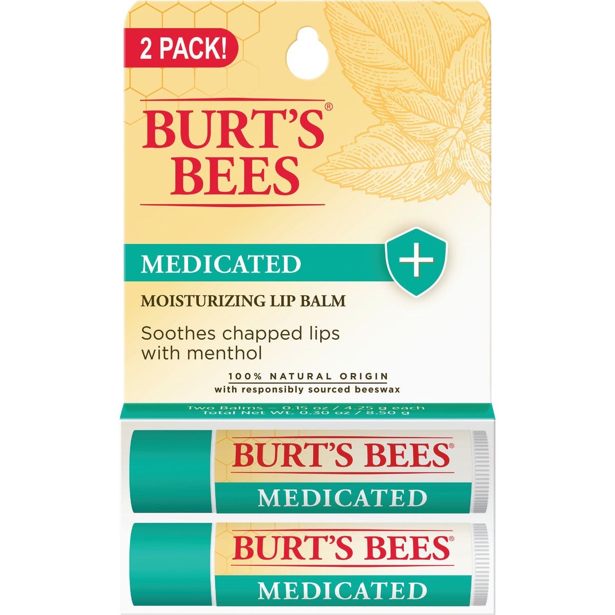 Burt's Bees 0.15 Oz. Medicated Lip Balm (2-Pack)