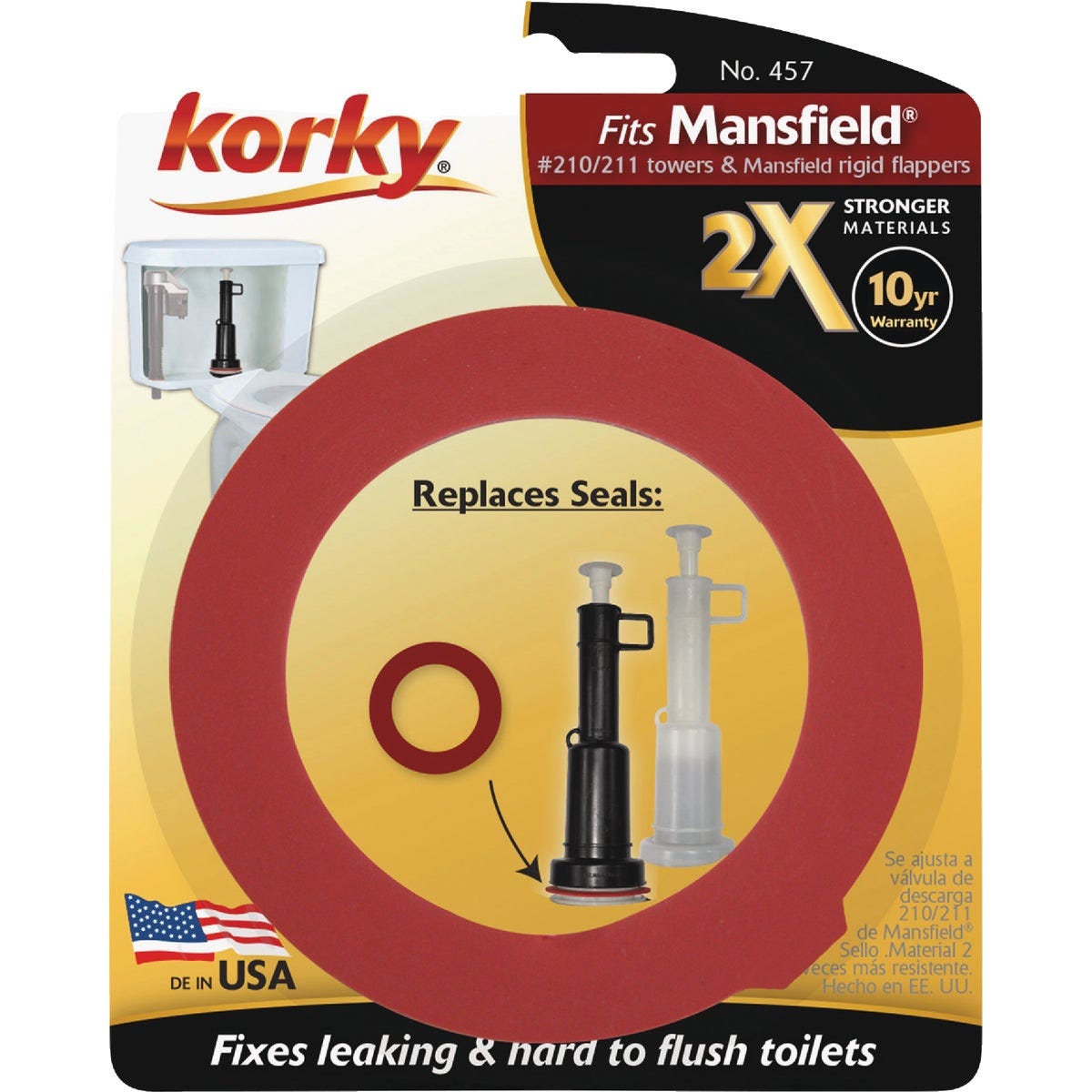 Korky 2X Long Life Toilet Flush Valve Seal Fits Mansfield 210 & 211 - photo 2 Korky 2X Long Life Toilet Flush Valve Seal Fits Mansfield 210 & 211 - photo 2