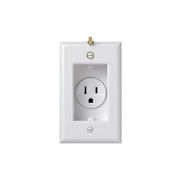 Legrand Pass & Seymour 15A 125V White Clock Hanger Receptacle Smooth Wall Plate