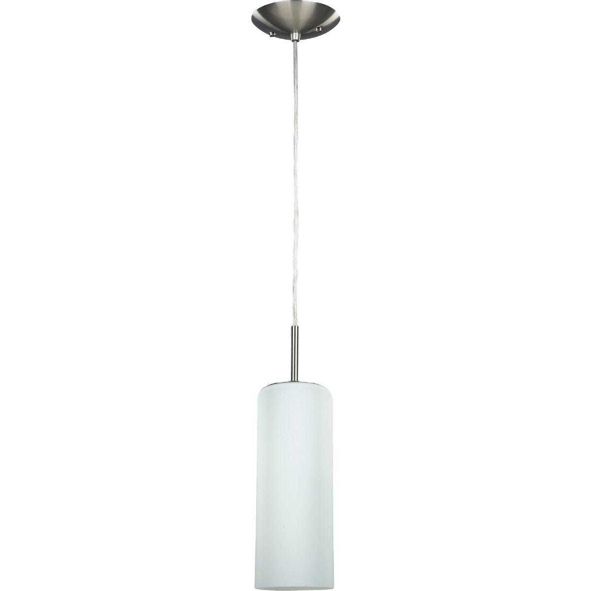 Canarm Toni 5 In. Brushed Nickel Pendant Light Fixture, Flat Opal Glass Canarm Toni 5 In. Brushed Nickel Pendant Light Fixture, Flat Opal Glass