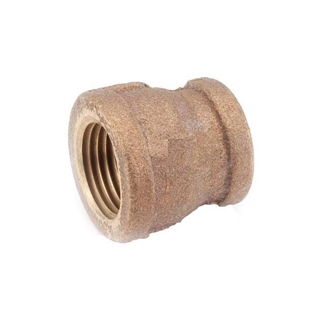 Anderson Metals 3/4 x 1/4 In. Female Pipe Rough Brass Threaded Reducing Coupling Anderson Metals 3/4 x 1/4 In. Female Pipe Rough Brass Threaded Reducing Coupling