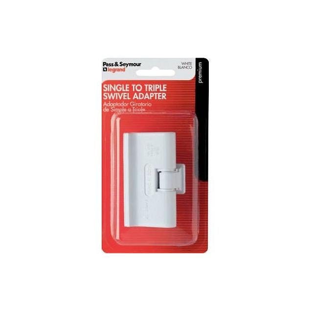 Legrand Pass & Seymour 15A 3-Outlets White Swivel Multi-Outlet Tap