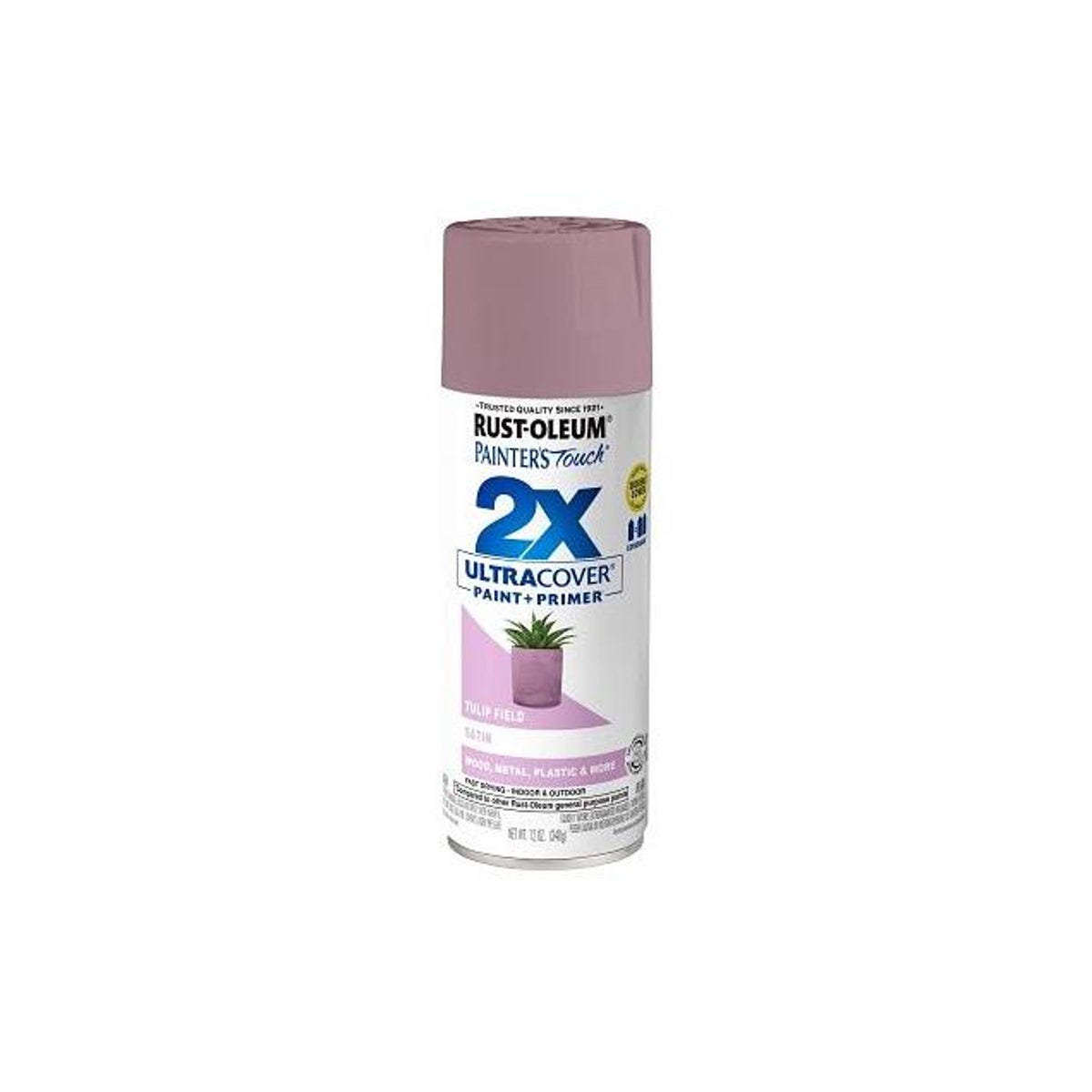 Rust-Oleum 12 Oz. Tulip Field Satin Painter's Touch 2X Ultra Cover Spray Paint - photo 2
