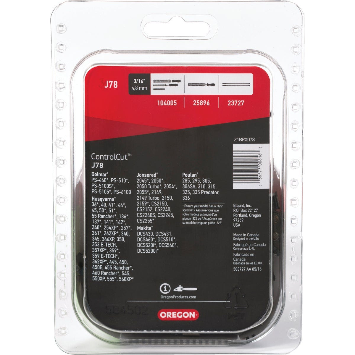 Oregon ControlCut 20 In. 78-Link 0.058 In. ga Chainsaw Chain - photo 2 Oregon ControlCut 20 In. 78-Link 0.058 In. ga Chainsaw Chain - photo 2