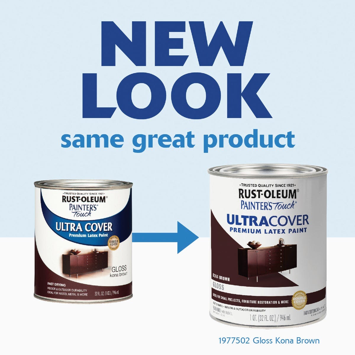 Rust-Oleum Painter's Touch 2X Ultra Cover Premium Latex Paint, Gloss Kona Brown, 1 Qt. - photo 3