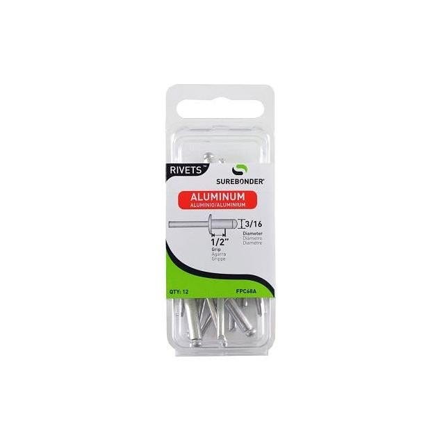 Surebonder 3/16 In. Dia. Long Aluminum Rivet (12-Pack)