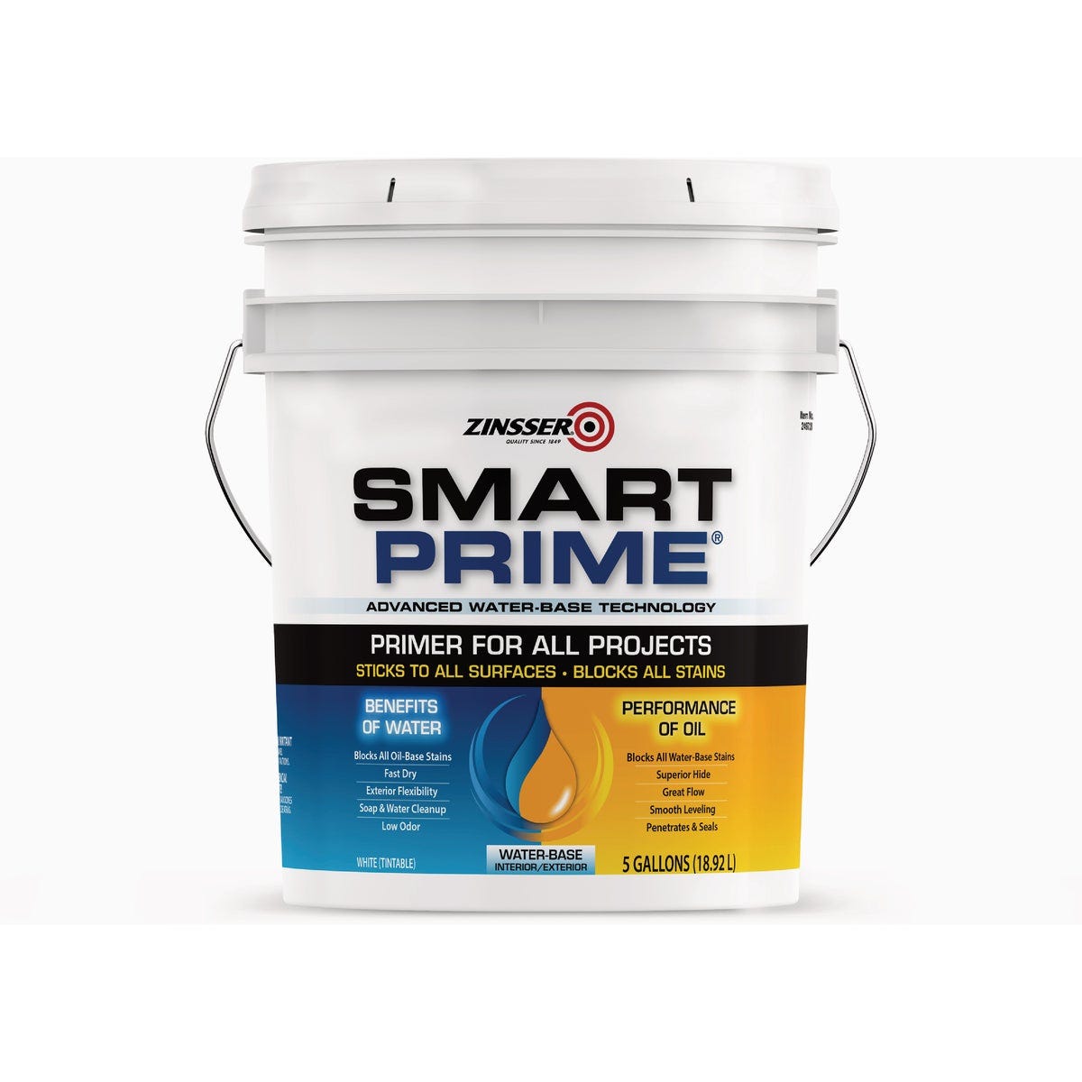 Zinsser Smart Prime White Water-Based Primer, 5 Gal. - photo 2