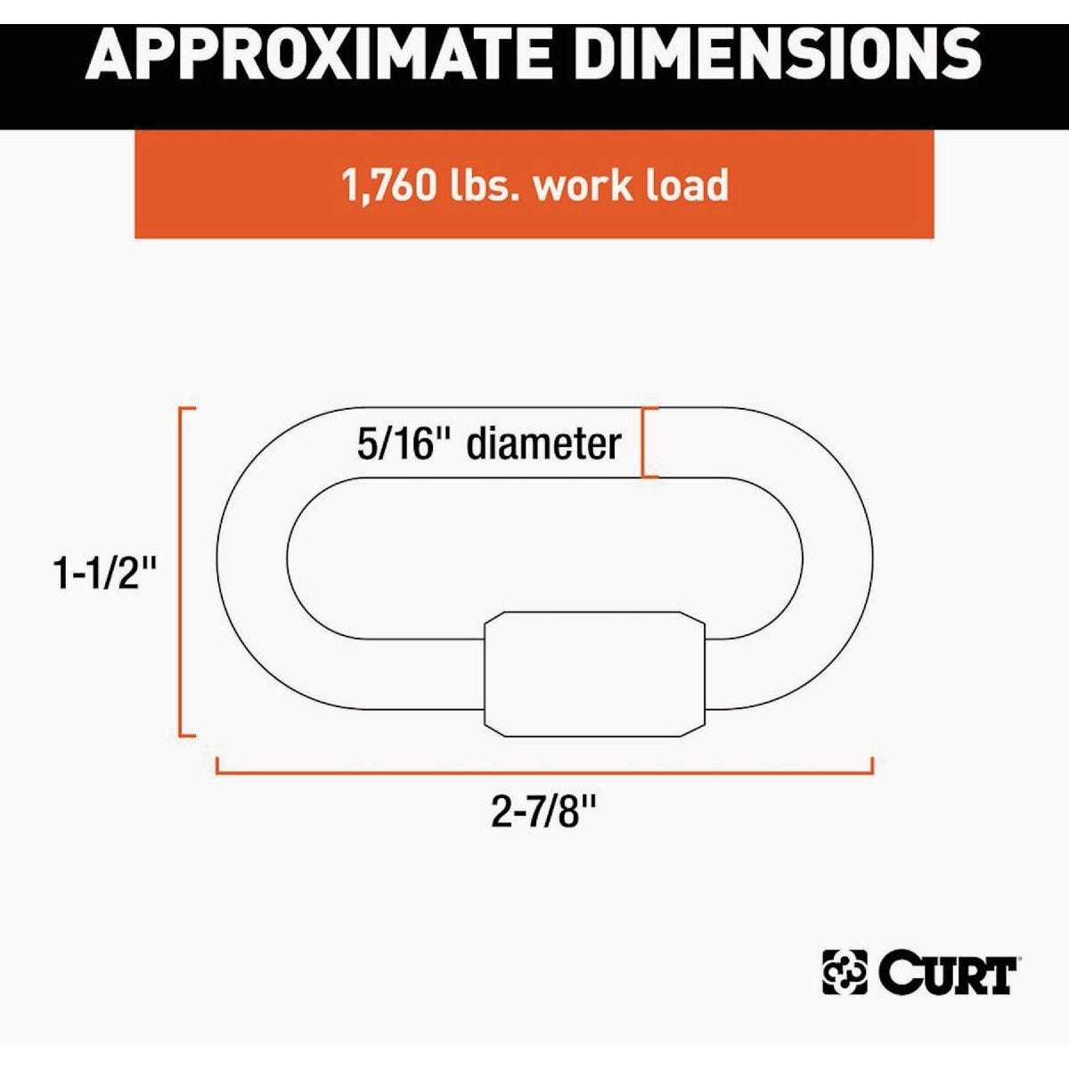 CURT 5/16 In. Quick Link (2-Pack) - photo 3 CURT 5/16 In. Quick Link (2-Pack) - photo 3