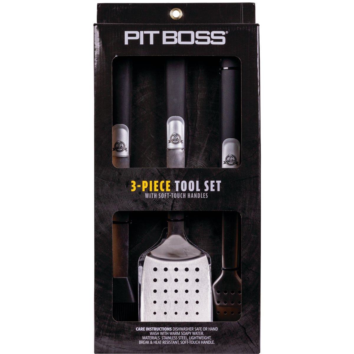 Pit Boss Rubber Handles Stainless Steel Blade 3-Piece BBQ Tool Set - photo 2