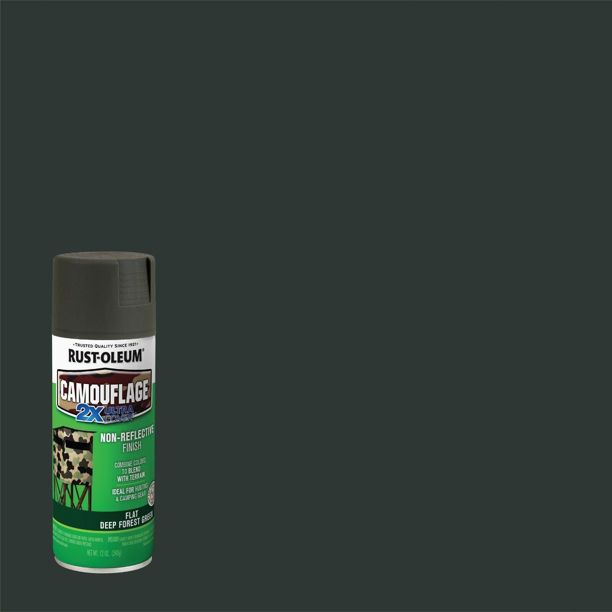 Rust-Oleum Camouflage 2X Ultra Cover 12 Oz. Flat Spray Paint, Deep Forest Green