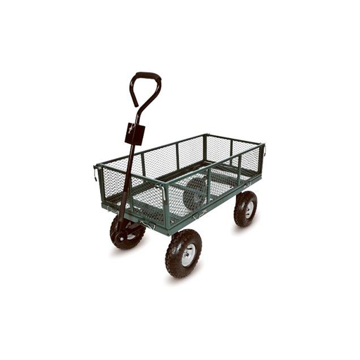 Green Thumb 6 Cu. Ft. 700 Lb. Steel Garden Cart with Removable Mesh Sidewalls