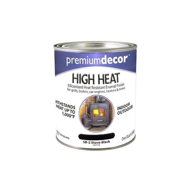 Premium Decor 1 Qt. Black High Heat Stove Paint Premium Decor 1 Qt. Black High Heat Stove Paint