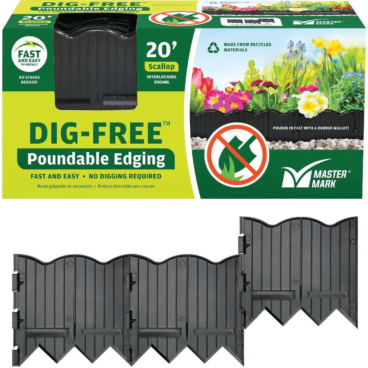 Master Mark Dig-Free 6 In. H. x 20 Ft. L. Black Poundable Lawn Edging ...
