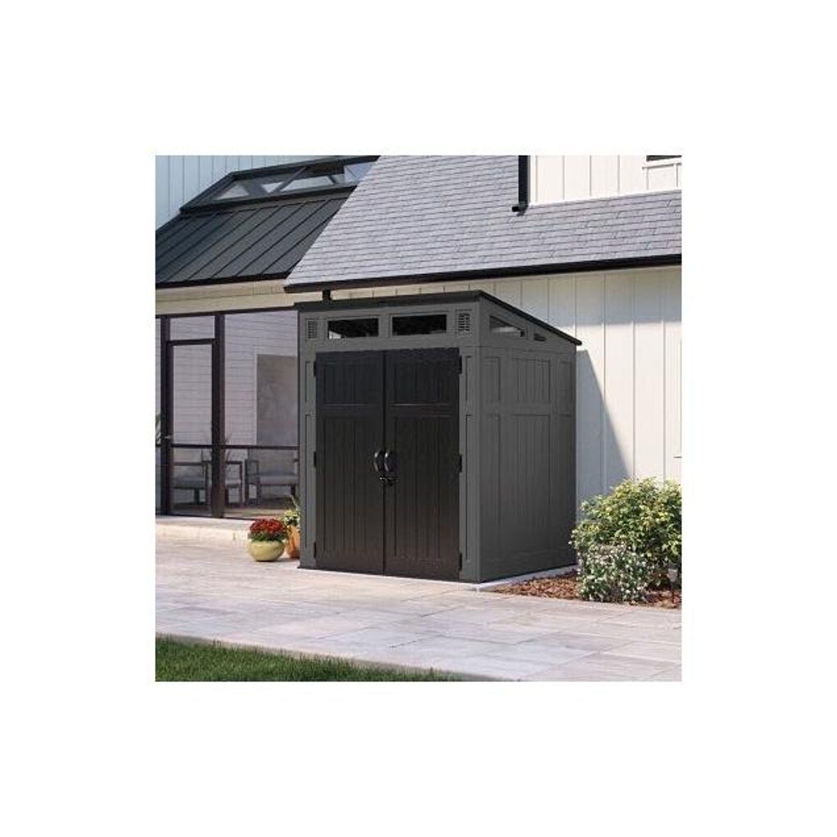 Suncast 6 Ft. x 5 Ft. Modernist Resin Storage Shed, Peppercorn & Black - photo 3 Suncast 6 Ft. x 5 Ft. Modernist Resin Storage Shed, Peppercorn & Black - photo 3