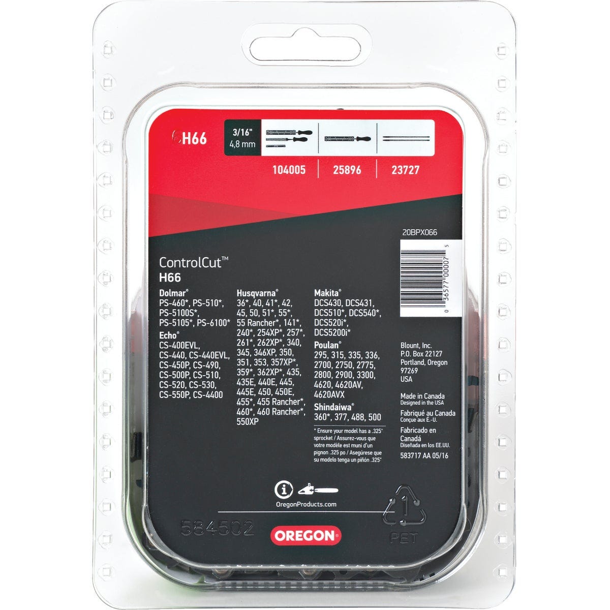 Oregon ControlCut 16 In. 66-Link 0.050 In. ga Chainsaw Chain - photo 3 Oregon ControlCut 16 In. 66-Link 0.050 In. ga Chainsaw Chain - photo 3