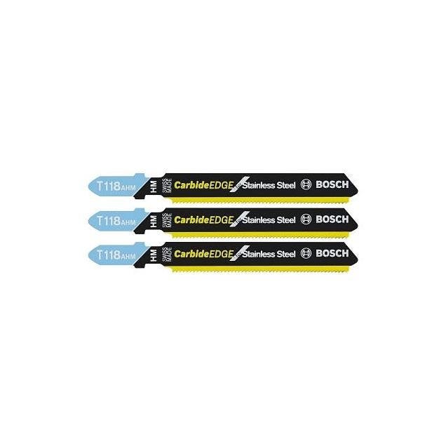 Bosch 3-Piece T-Shank Stainless Steel Carbide Edge Jig Saw Blade Set