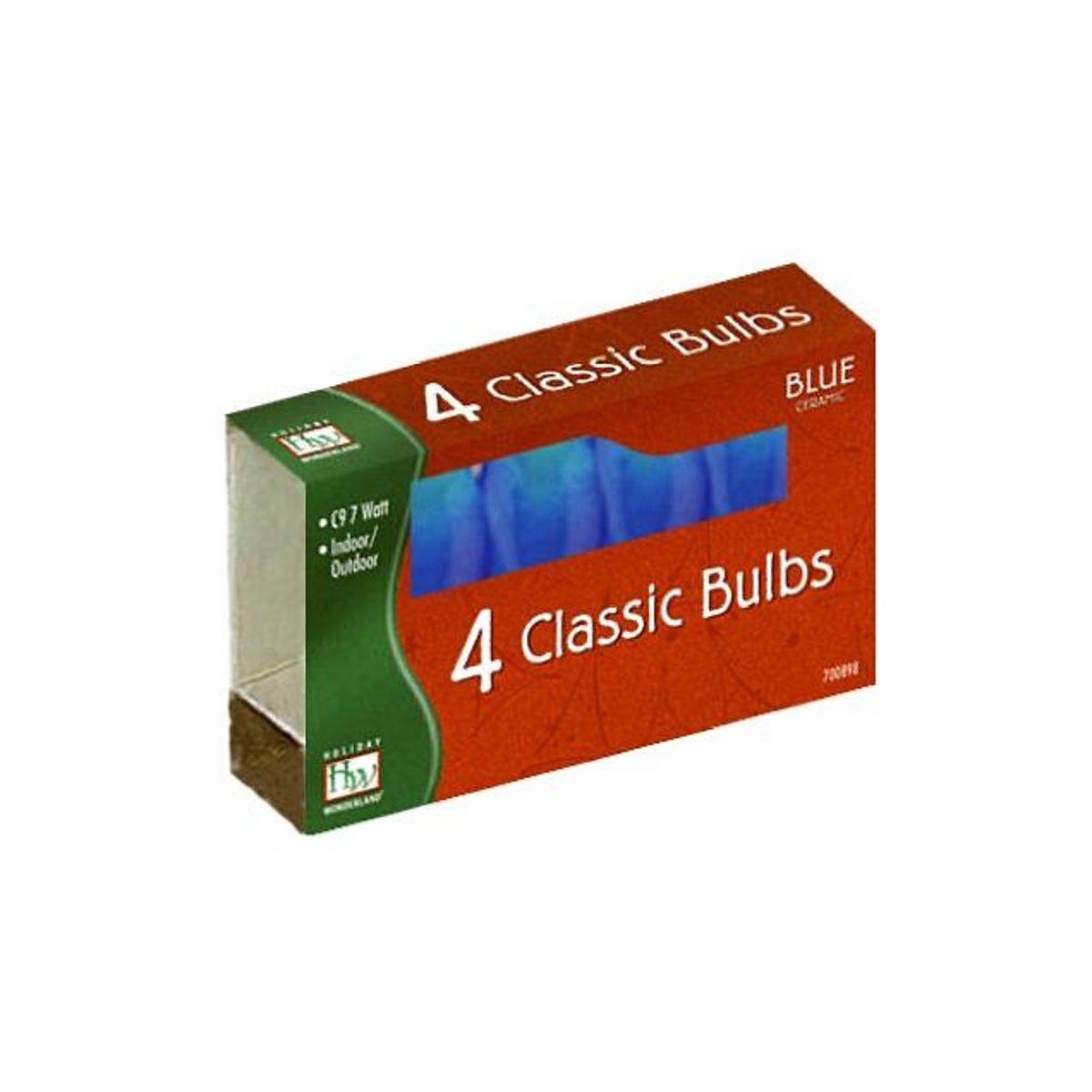 Holiday Wonderland C9 Blue Ceramic Christmas Lights Replacement Bulb (4-Pack)