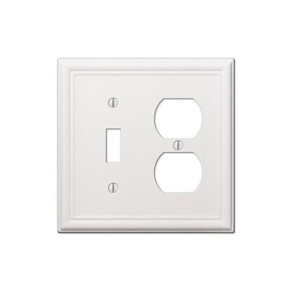 Westek Chelsea White Steel 1-Toggle/1-Duplex Wall Plate Westek Chelsea White Steel 1-Toggle/1-Duplex Wall Plate