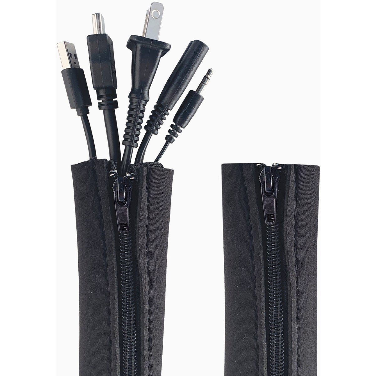 Wrap-It Storage 24 In. x 4 In. Black Zipper Cable Sleeve (2-Pack) - photo 3 Wrap-It Storage 24 In. x 4 In. Black Zipper Cable Sleeve (2-Pack) - photo 3