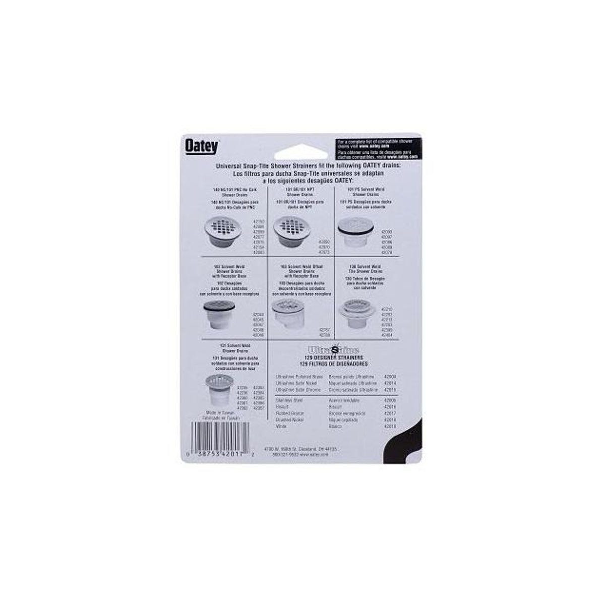 Oatey 4-1/4 In. Rubbed Bronze Square Universal Snap Tite Shower Drain Strainer - photo 3