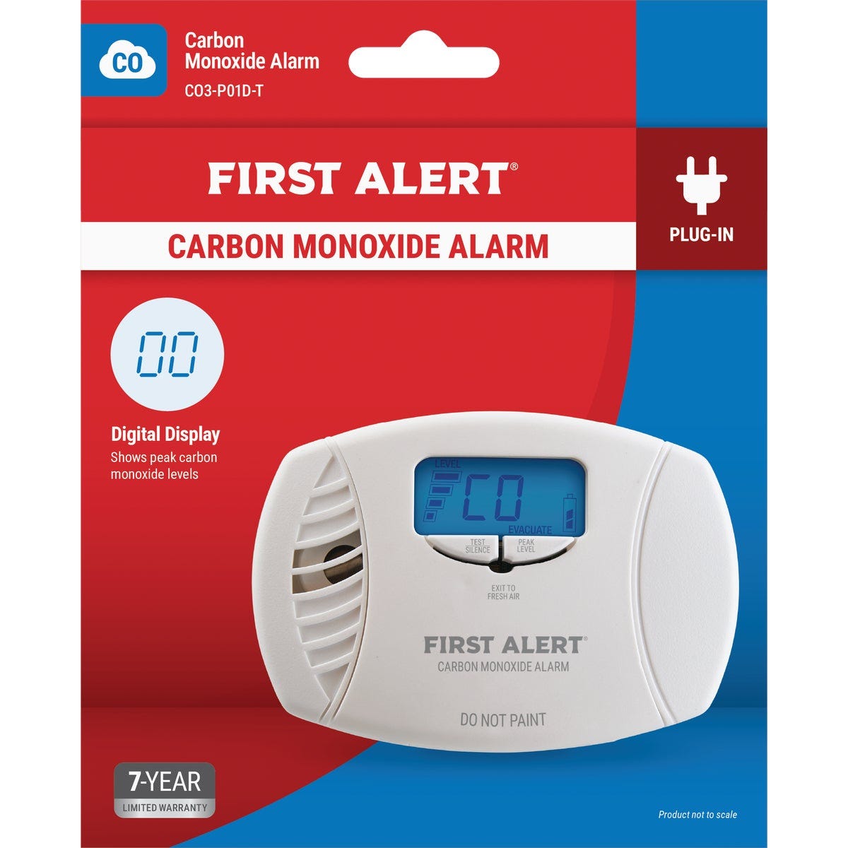 First Alert CO615 Plug-In Electrochemical Carbon Monoxide Alarm with Battery Backup and Digital Display First Alert CO615 Plug-In Electrochemical Carbon Monoxide Alarm with Battery Backup and Digital Display