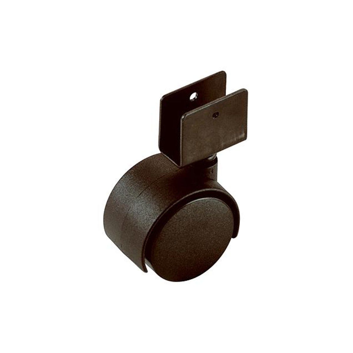 TruGuard 1-5/8 In. Black Dual Wheel Caster with U-Bracket (2-Pack)