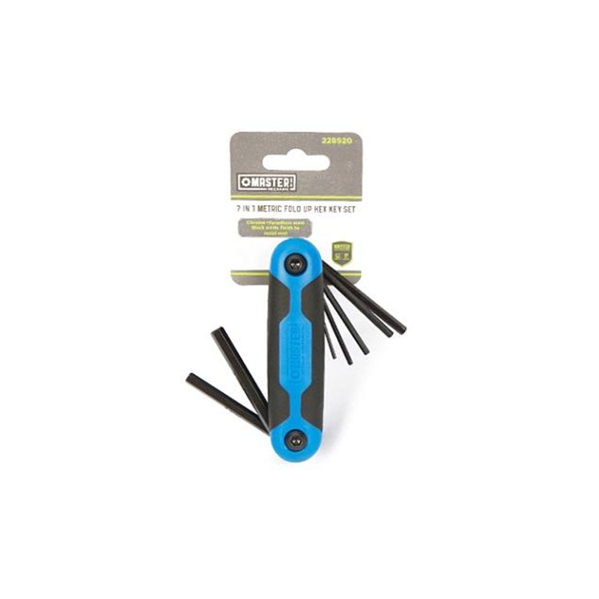 7-In-1 Small Plastic Fold-Up Metric Hex Key Set