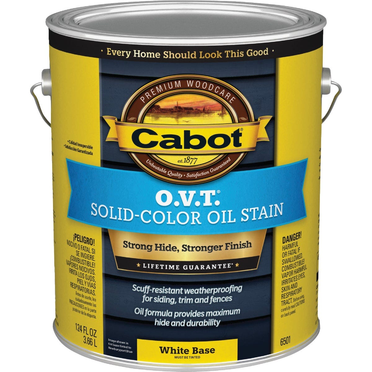 Cabot O.V.T. Solid Color Oil Exterior Stain, 6501 White Base, 1 Gal. Cabot O.V.T. Solid Color Oil Exterior Stain, 6501 White Base, 1 Gal.