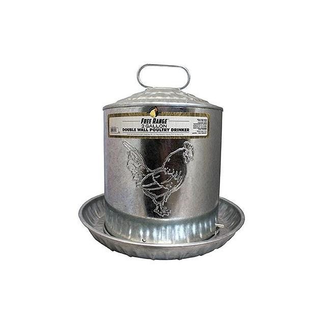 Manna Pro 2 Gal. Double-Wall Galvanized Steel Poultry Drinker Manna Pro 2 Gal. Double-Wall Galvanized Steel Poultry Drinker