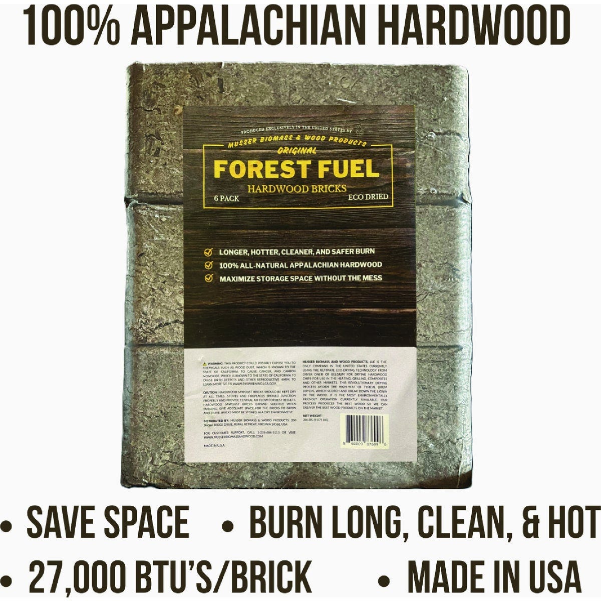 Musser Forest Fuel Hardwood Bricks (6-Pack) - photo 2