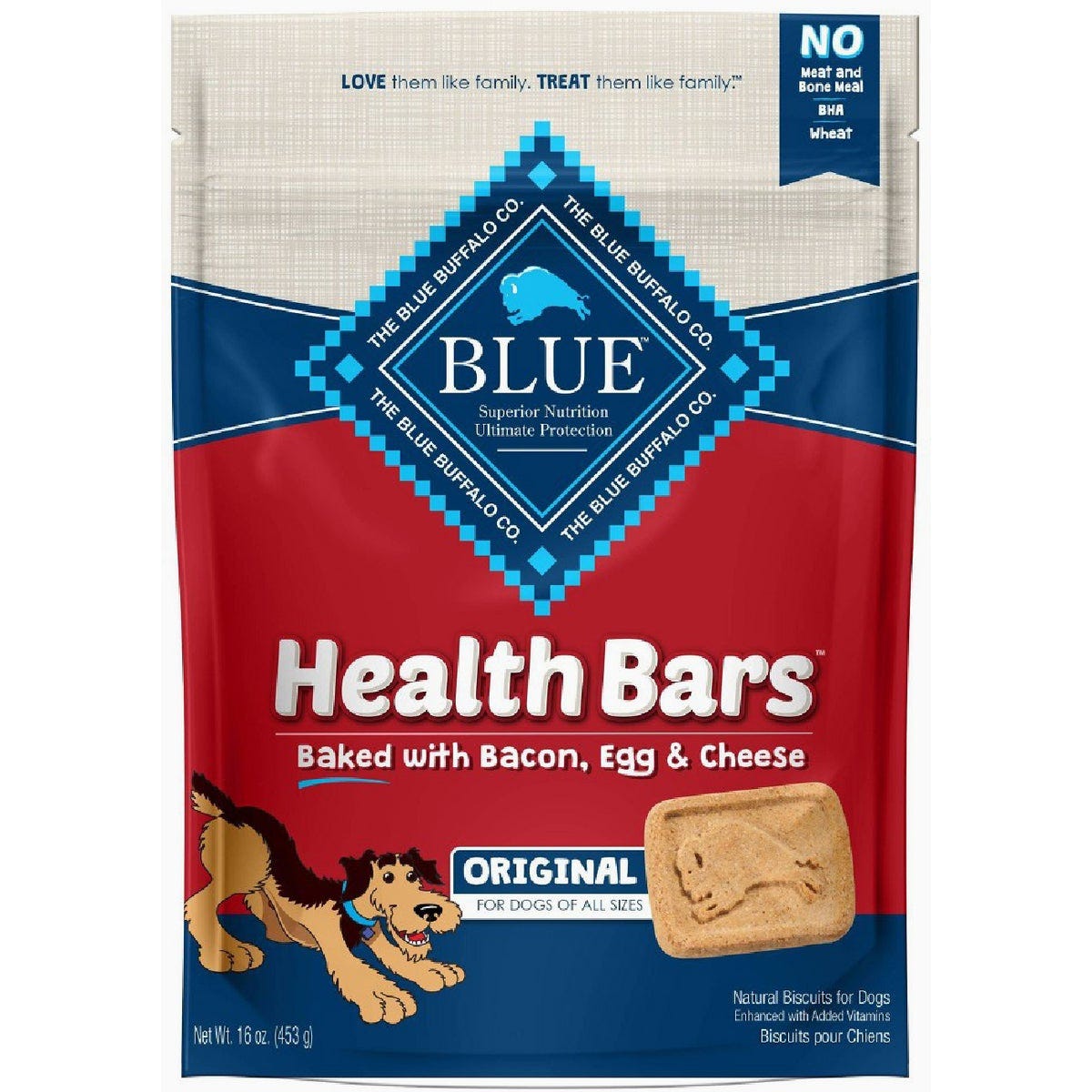 Blue Buffalo Health Mini Bars Crunchy Bacon, Egg & Cheese Dog Treat, 16-oz
