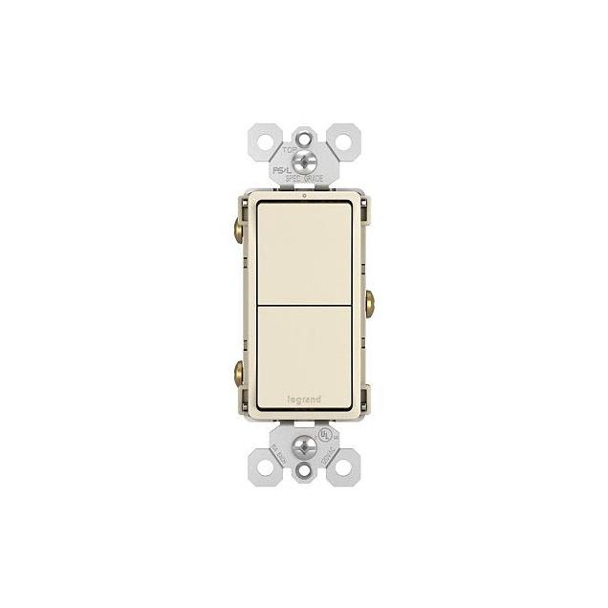 Legrand Pass & Seymour Radiant 15A Light Almond 2 Single-Pole Switches