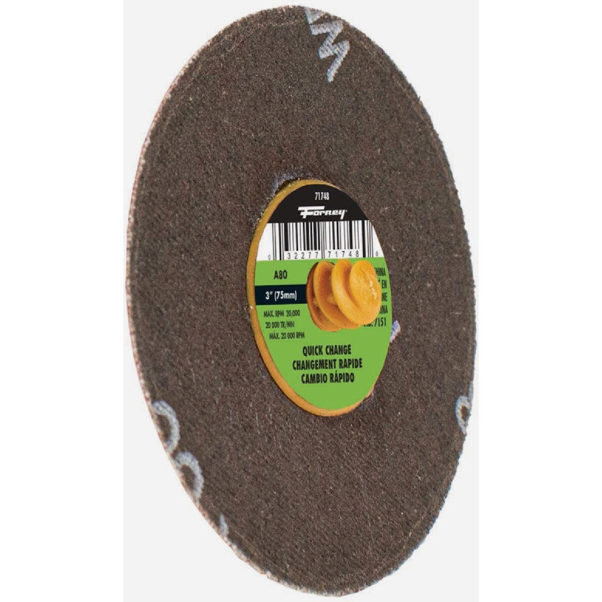 Forney 3 In. 80 Grit Quick Change Sanding Disc - photo 3