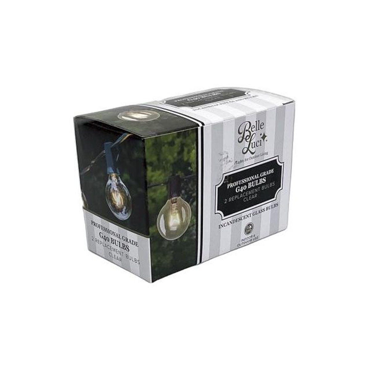 Holiday Bright Lights Clear Belle Luci G40 String Light Replacement Bulbs, (2-Pack) Holiday Bright Lights Clear Belle Luci G40 String Light Replacement Bulbs, (2-Pack)