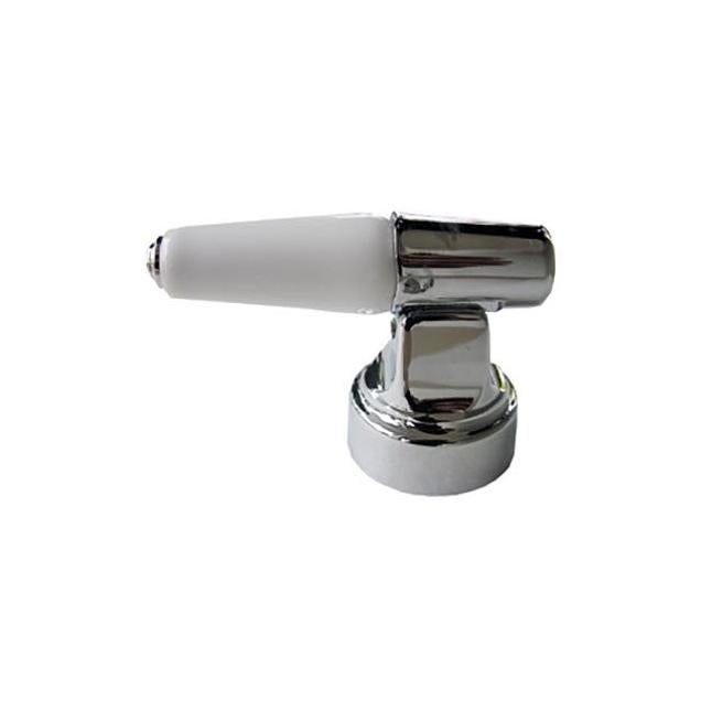 Lasco Chrome Base White Porcelain Faucet Lever Handle