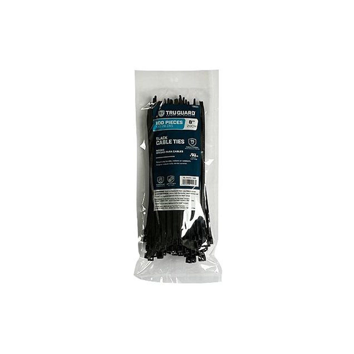 100-Pack 8 In. Black Self-Locking Cable Ties