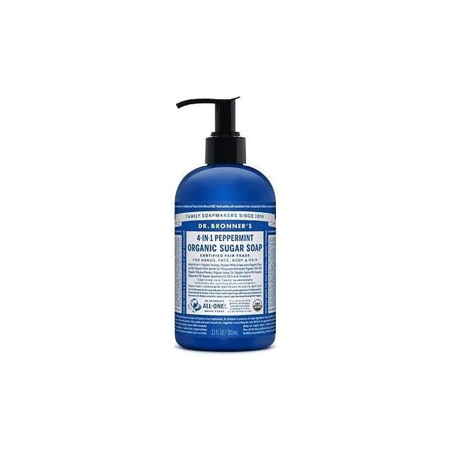 Dr. Bronner's 4-In-1 12 Oz. Organic Peppermint Sugar Soap