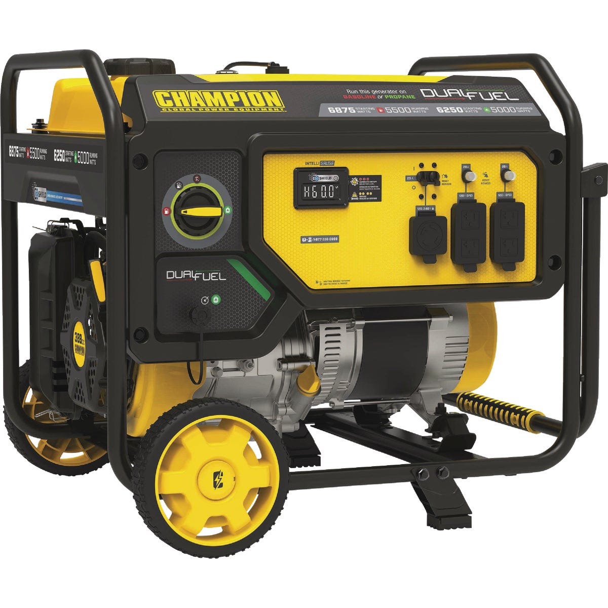 Champion 5500W/6875W Dual Fuel Portable Generator with CO Shield Champion 5500W/6875W Dual Fuel Portable Generator with CO Shield