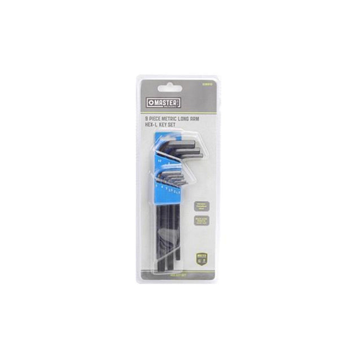 9-Piece Metric Hex-L Key Set with Long Arm