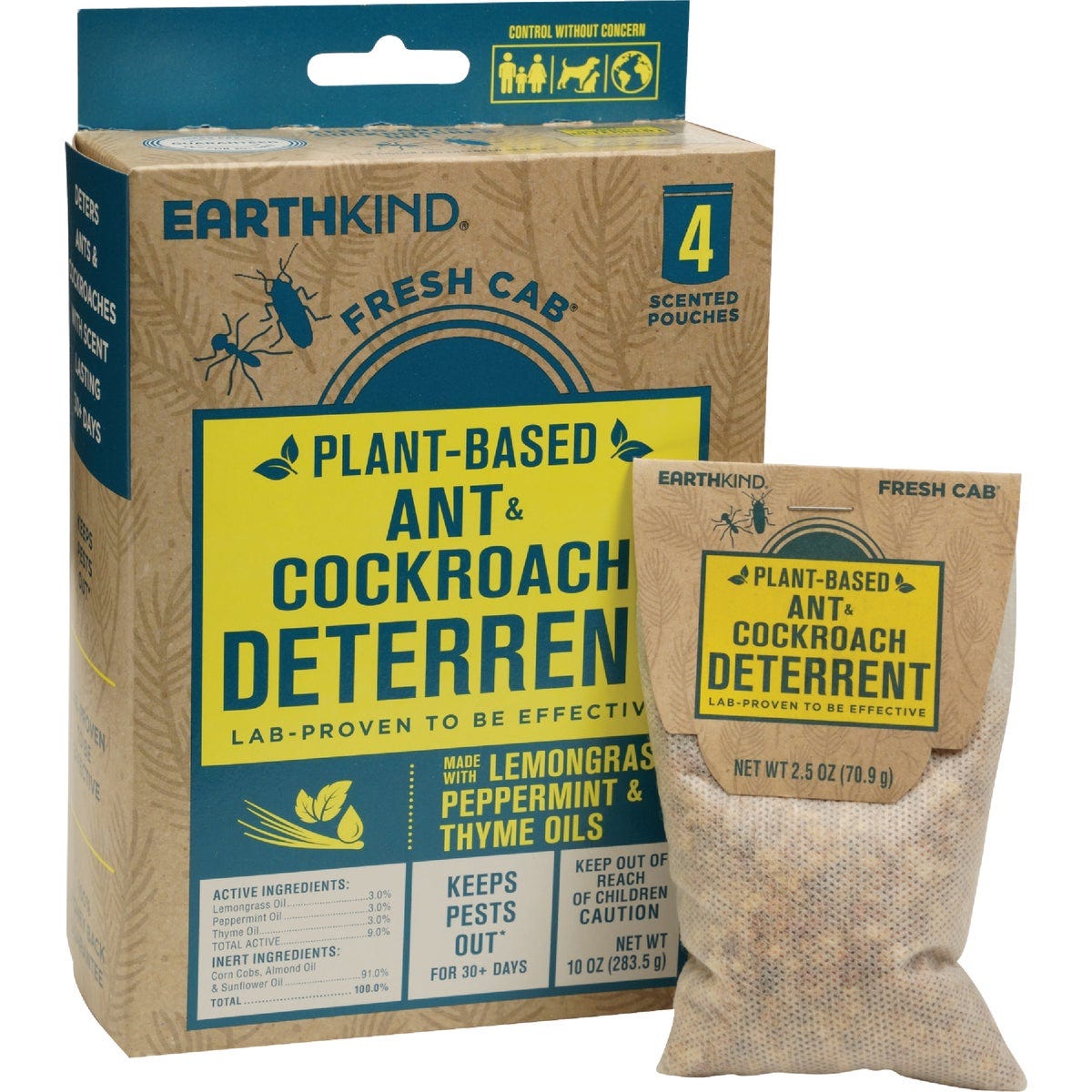 EarthKind Fresh Cab 30 to 60-Day Natural Ant & Roach Repellent Refill Pouch (2-Pack)