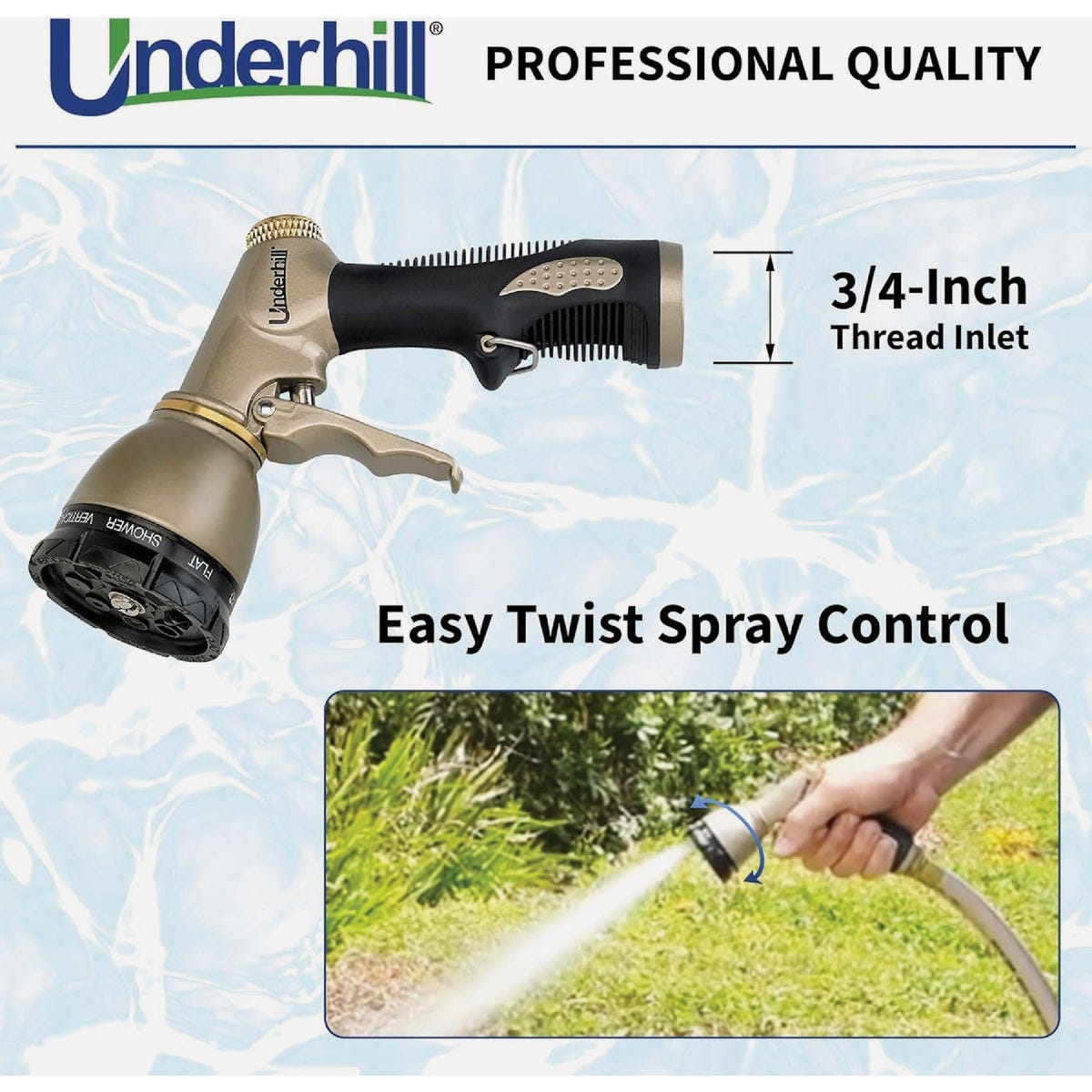 Underhill Pattern Master Gold Series Garden Water Hose Gun Nozzle Sprayer Head - photo 6 Underhill Pattern Master Gold Series Garden Water Hose Gun Nozzle Sprayer Head - photo 6