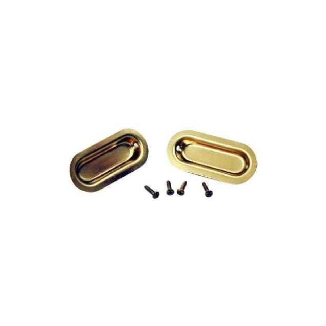 Johnson Hardware 1-3/8 In. Bright Brass Oval Sliding Door Pull (2-Pack)