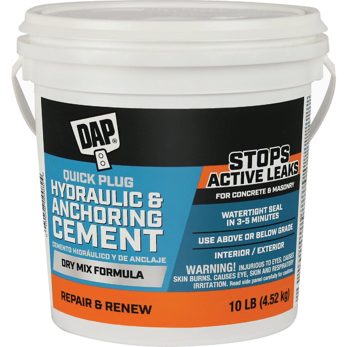Dap 10 Lb. Quick Plug Hydraulic & Anchoring Cement, Gray Dap 10 Lb. Quick Plug Hydraulic & Anchoring Cement, Gray