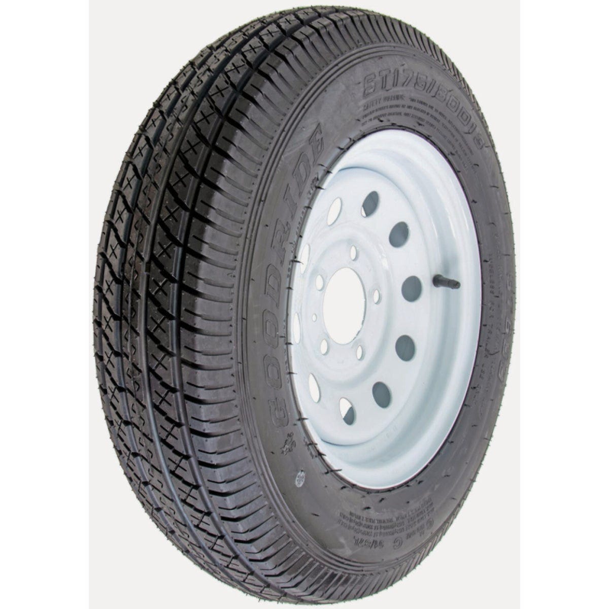 Carry-On Trailer 13 In. ST175/80D13 Bias 5 Hole x 4.5 In. 6-Ply White Trailer Tire & Mod Wheel - photo 3