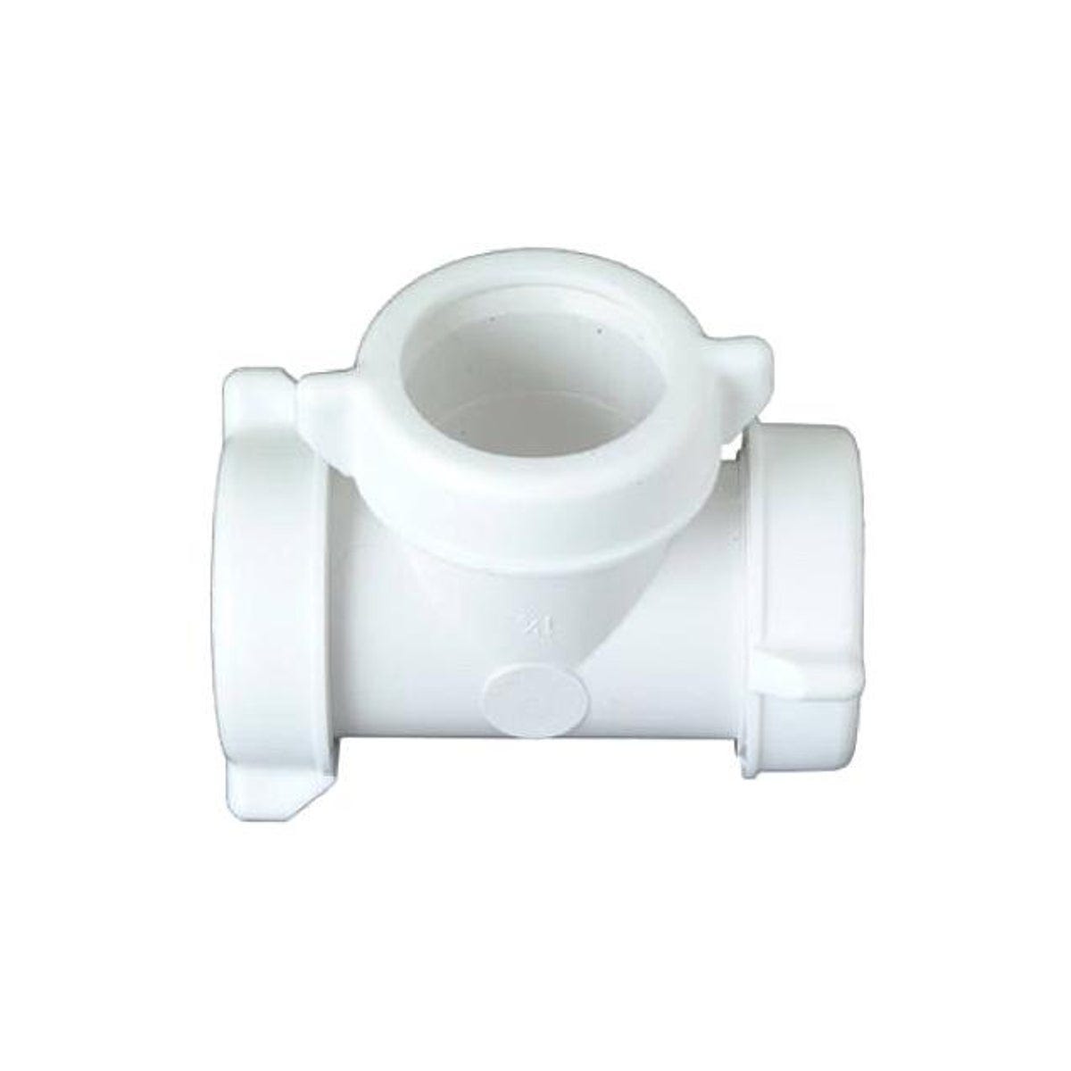 Master Plumber White Plastic Lavatory/Kitchen Drain Tee Master Plumber White Plastic Lavatory/Kitchen Drain Tee