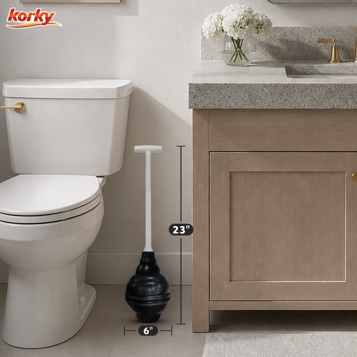 Korky Flexible Bellowed Head 6.5" Toilet Plunger - photo 2 Korky Flexible Bellowed Head 6.5" Toilet Plunger - photo 2