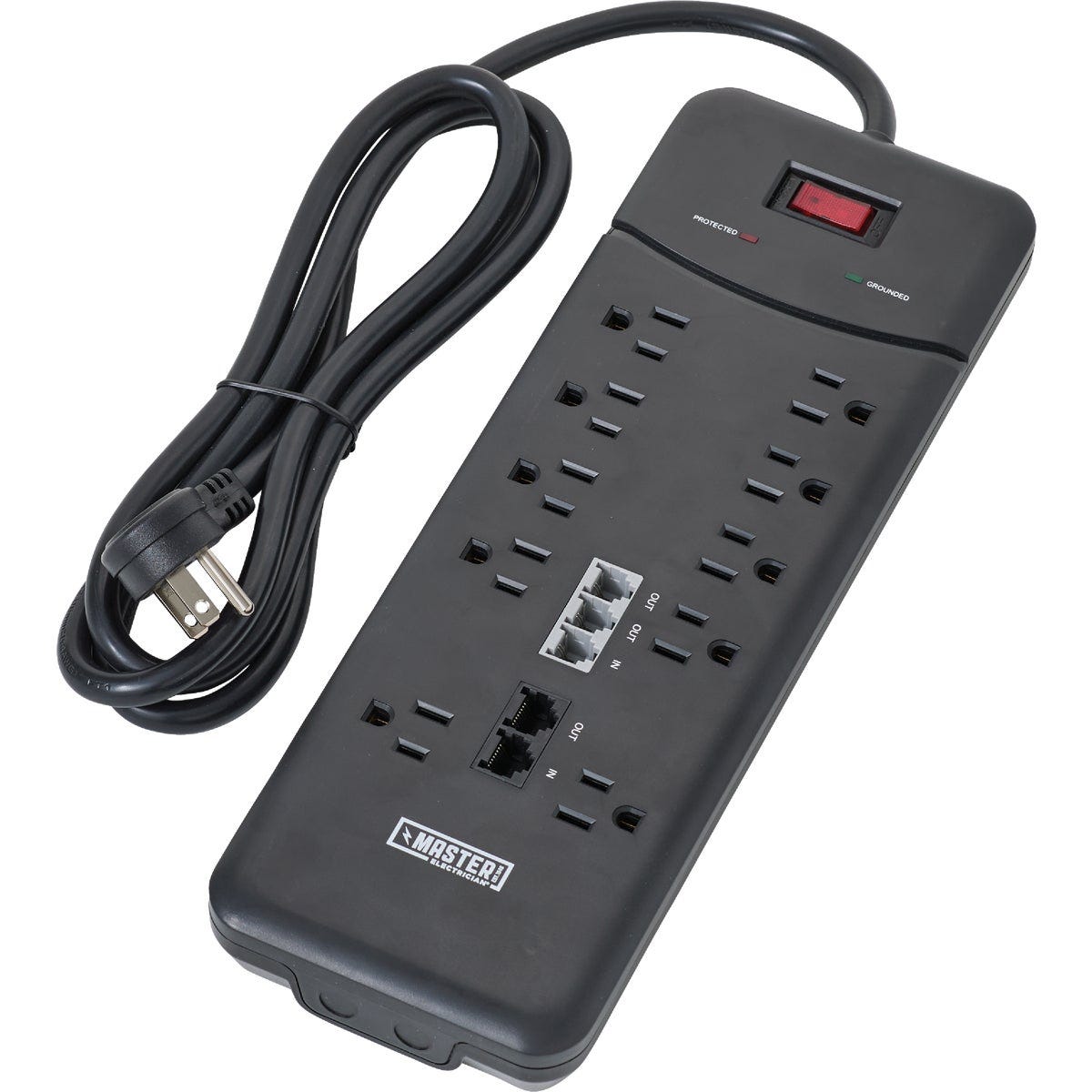 Do it Best 10-Outlet 3000J Black Surge Protector Strip with Phone Line Protection & 6 Ft. Cord - photo 2 Do it Best 10-Outlet 3000J Black Surge Protector Strip with Phone Line Protection & 6 Ft. Cord - photo 2