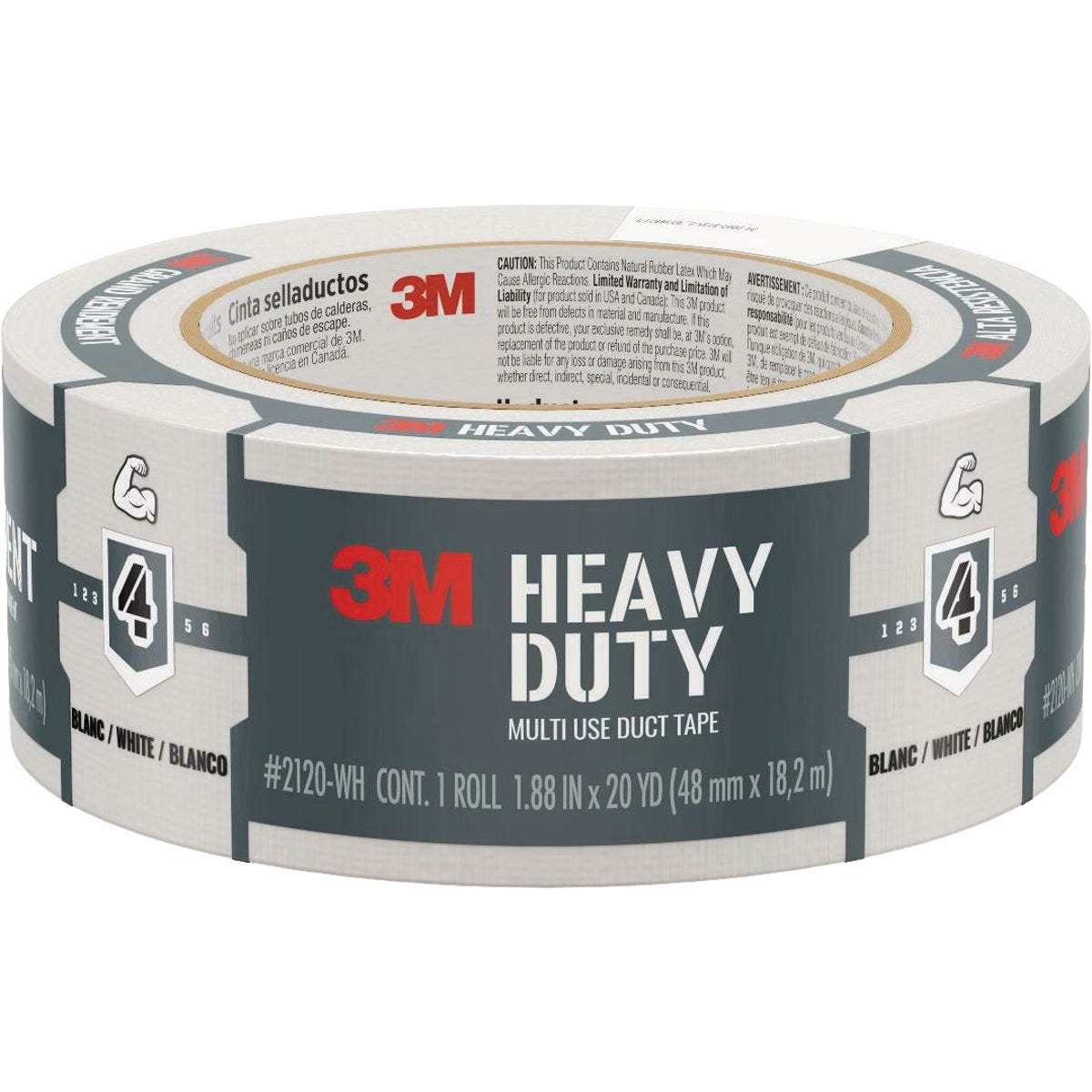 3M 1.88 In. x 20 Yd. White Heavy Duty Duct Tape